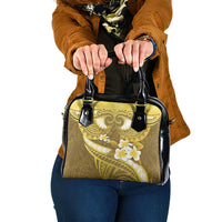 Gold Polynesia Shoulder Handbag Tribal Pattern Tropical Frangipani LT14 One Size Gold - Polynesian Pride