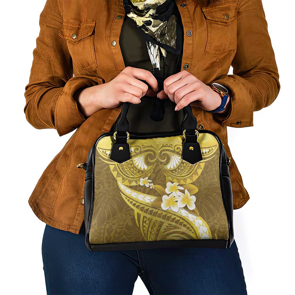 Gold Polynesia Shoulder Handbag Tribal Pattern Tropical Frangipani LT14 - Polynesian Pride