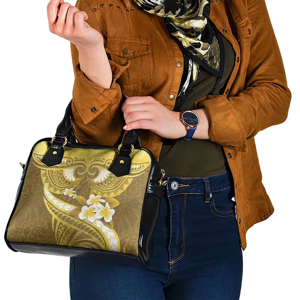 Gold Polynesia Shoulder Handbag Tribal Pattern Tropical Frangipani LT14 - Polynesian Pride