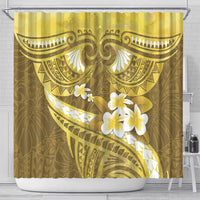 Gold Polynesia Shower Curtain Tribal Pattern Tropical Frangipani LT14 - Polynesian Pride