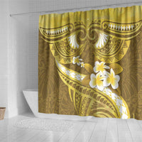 Gold Polynesia Shower Curtain Tribal Pattern Tropical Frangipani LT14 - Polynesian Pride