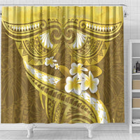 Gold Polynesia Shower Curtain Tribal Pattern Tropical Frangipani LT14 - Polynesian Pride