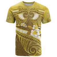 Gold Polynesia T Shirt Tribal Pattern Tropical Frangipani LT14 Gold - Polynesian Pride