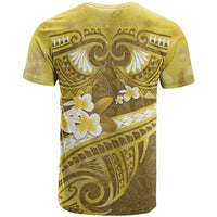 Gold Polynesia T Shirt Tribal Pattern Tropical Frangipani LT14 - Polynesian Pride