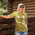 Gold Polynesia Women Polo Shirt Tribal Pattern Tropical Frangipani