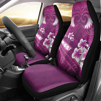 Pink Polynesia Car Seat Cover Tribal Pattern Tropical Frangipani