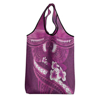 Pink Polynesia Grocery Bag Tribal Pattern Tropical Frangipani LT14 - Polynesian Pride