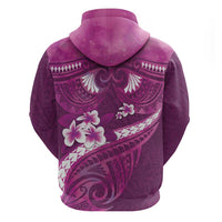 Pink Polynesia Hoodie Tribal Pattern Tropical Frangipani LT14 - Polynesian Pride