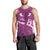 Pink Polynesia Men Tank Top Tribal Pattern Tropical Frangipani