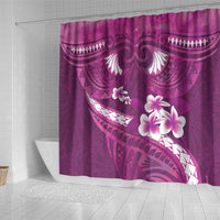 Pink Polynesia Shower Curtain Tribal Pattern Tropical Frangipani LT14 - Polynesian Pride