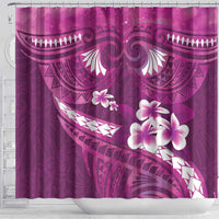 Pink Polynesia Shower Curtain Tribal Pattern Tropical Frangipani LT14 - Polynesian Pride