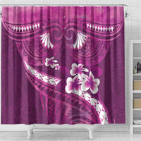 Pink Polynesia Shower Curtain Tribal Pattern Tropical Frangipani LT14 - Polynesian Pride