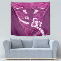 Pink Polynesia Tapestry Tribal Pattern Tropical Frangipani