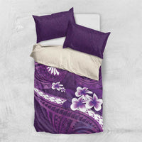 Purple Polynesia Bedding Set Tribal Pattern Tropical Frangipani LT14 US Twin 172cm x 218cm Purple - Polynesian Pride