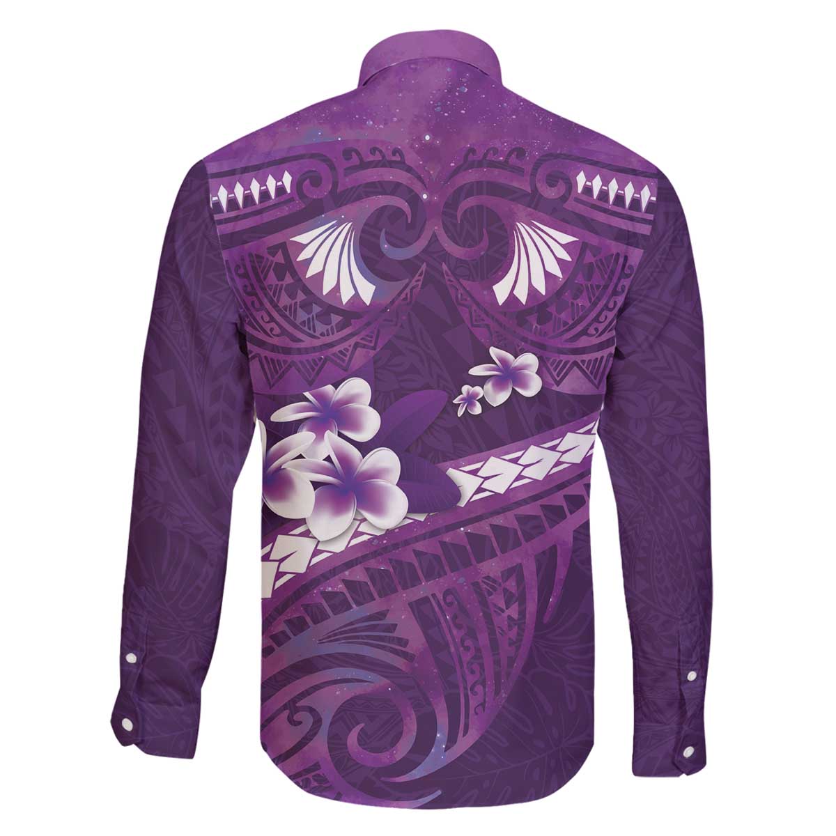 Purple Polynesia Family Matching Puletasi and Hawaiian Shirt Tribal Pattern Tropical Frangipani