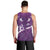 Purple Polynesia Men Tank Top Tribal Pattern Tropical Frangipani