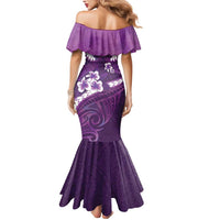 Purple Polynesia Mermaid Dress Tribal Pattern Tropical Frangipani LT14 - Polynesian Pride