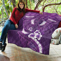 Purple Polynesia Quilt Tribal Pattern Tropical Frangipani LT14 - Polynesian Pride