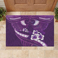 Purple Polynesia Rubber Doormat Tribal Pattern Tropical Frangipani LT14 Purple - Polynesian Pride