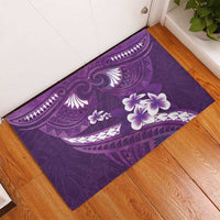 Purple Polynesia Rubber Doormat Tribal Pattern Tropical Frangipani LT14 - Polynesian Pride