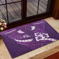 Purple Polynesia Rubber Doormat Tribal Pattern Tropical Frangipani LT14 - Polynesian Pride