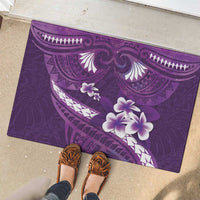 Purple Polynesia Rubber Doormat Tribal Pattern Tropical Frangipani LT14 - Polynesian Pride