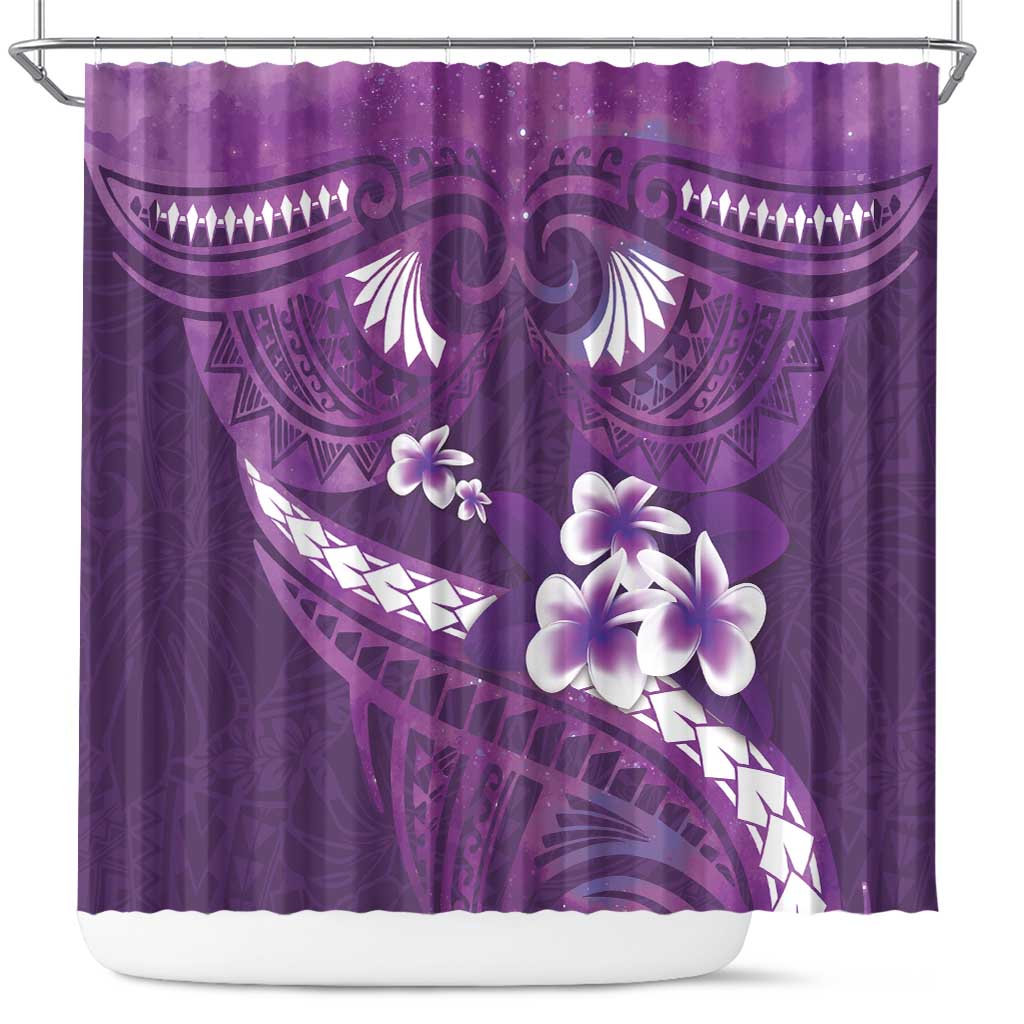 Purple Polynesia Shower Curtain Tribal Pattern Tropical Frangipani LT14 Purple - Polynesian Pride