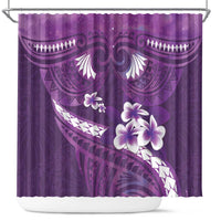 Purple Polynesia Shower Curtain Tribal Pattern Tropical Frangipani LT14 Purple - Polynesian Pride
