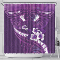 Purple Polynesia Shower Curtain Tribal Pattern Tropical Frangipani LT14 - Polynesian Pride
