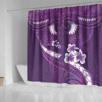 Purple Polynesia Shower Curtain Tribal Pattern Tropical Frangipani LT14 - Polynesian Pride