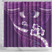 Purple Polynesia Shower Curtain Tribal Pattern Tropical Frangipani LT14 - Polynesian Pride