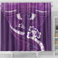 Purple Polynesia Shower Curtain Tribal Pattern Tropical Frangipani LT14 - Polynesian Pride