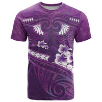 Purple Polynesia T Shirt Tribal Pattern Tropical Frangipani LT14 Purple - Polynesian Pride