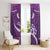 Purple Polynesia Window Curtain Tribal Pattern Tropical Frangipani