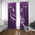 Purple Polynesia Window Curtain Tribal Pattern Tropical Frangipani