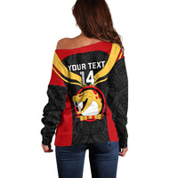 Custom Papua New Guinea Rugby Off Shoulder Sweater Port Moresby Vipers PNG Polynesian Pattern LT14 - Polynesian Pride