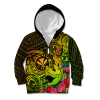 Hawaii Kid Hoodie Kanaka Map With Polynesian Shark Tattoo Reggae Unique LT14 - Polynesian Pride