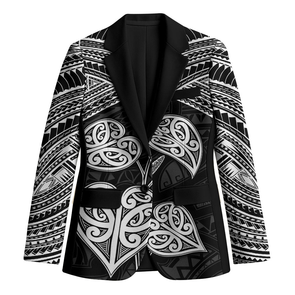 Black New Zealand Kawakawa Maori Ngaru Blazer LT14 Unisex Black - Polynesian Pride