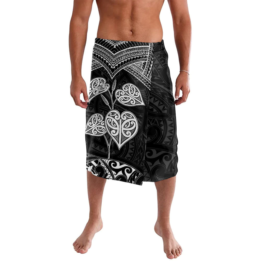 Black New Zealand Kawakawa Maori Ngaru Lavalava LT14 Black - Polynesian Pride