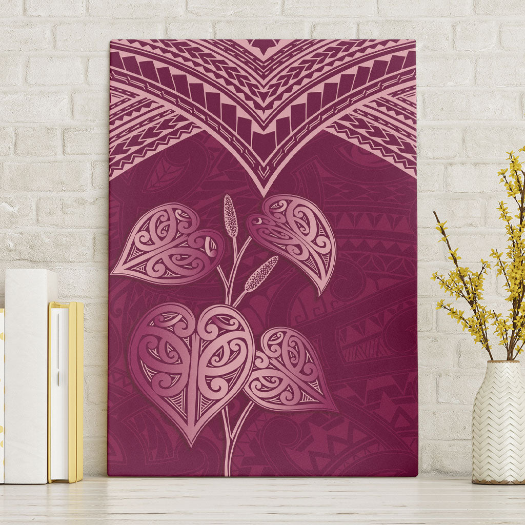 Burgundy New Zealand Kawakawa Maori Ngaru Canvas Wall Art LT14 Without Frame Burgundy - Polynesian Pride