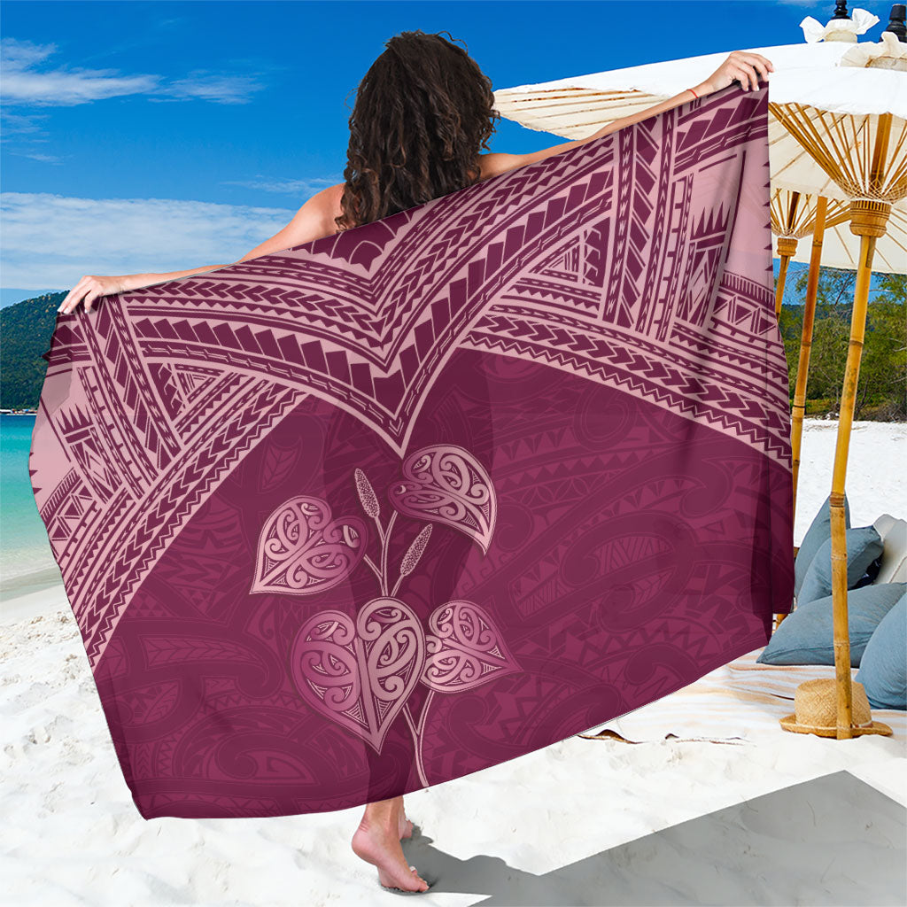 Burgundy New Zealand Kawakawa Maori Ngaru Sarong