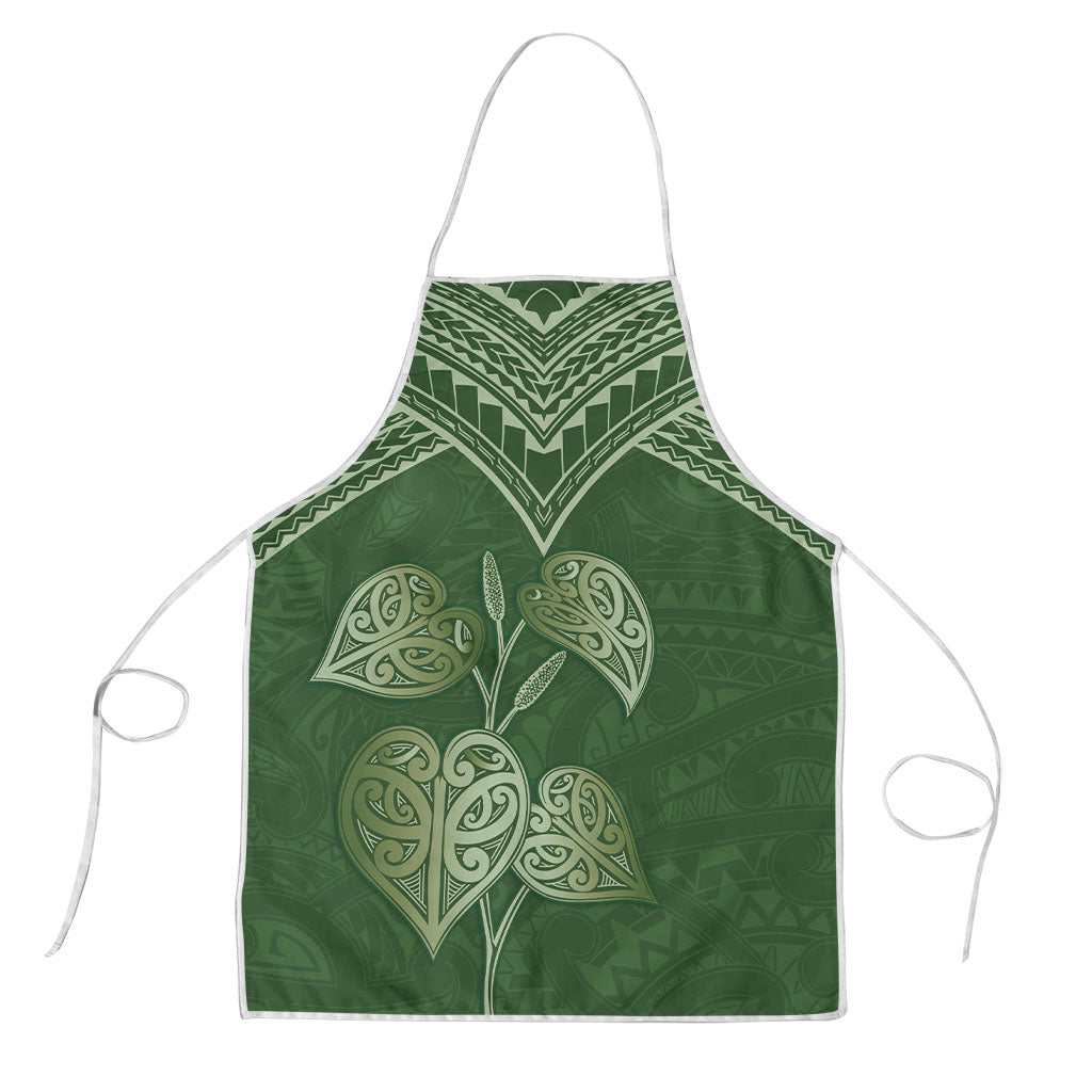 Green New Zealand Kawakawa Maori Ngaru Apron LT14 Green - Polynesian Pride