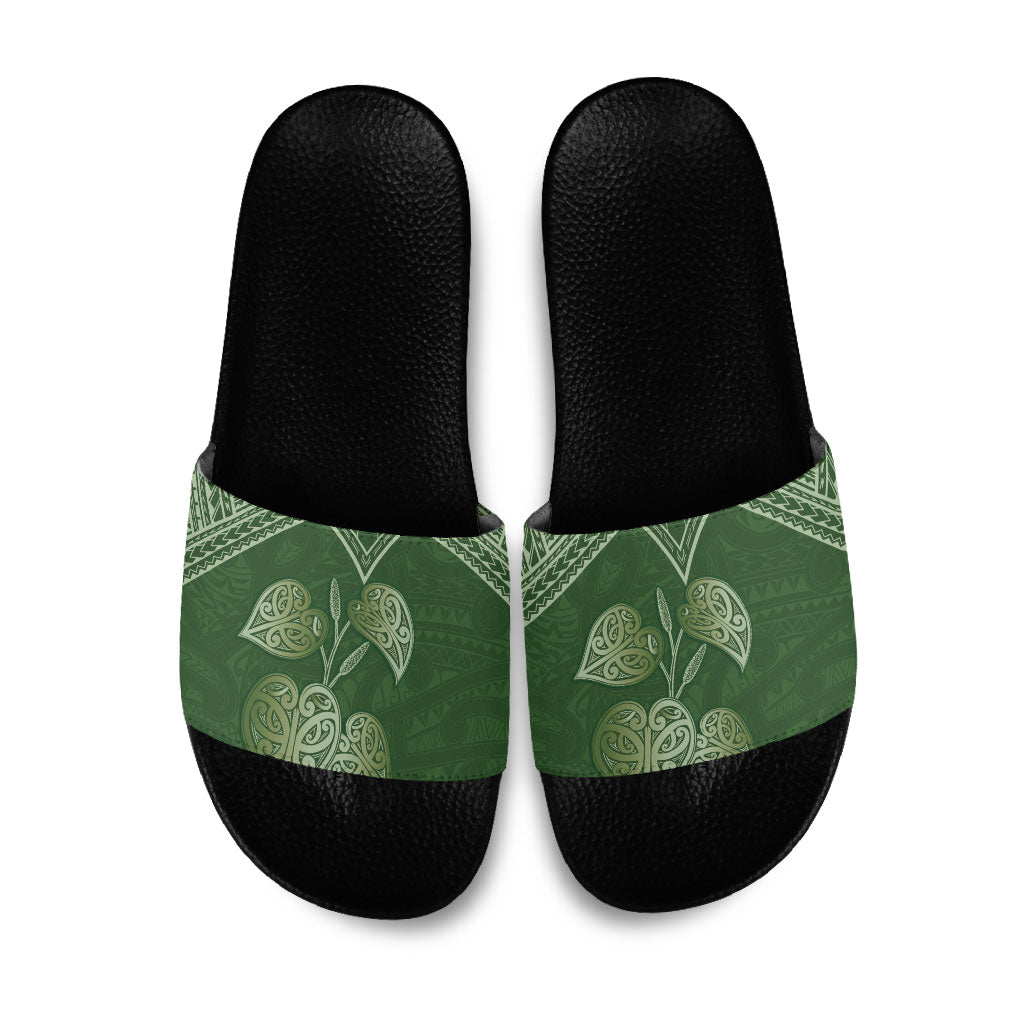 Green New Zealand Kawakawa Maori Ngaru Slide Sandals LT14 Green - Polynesian Pride
