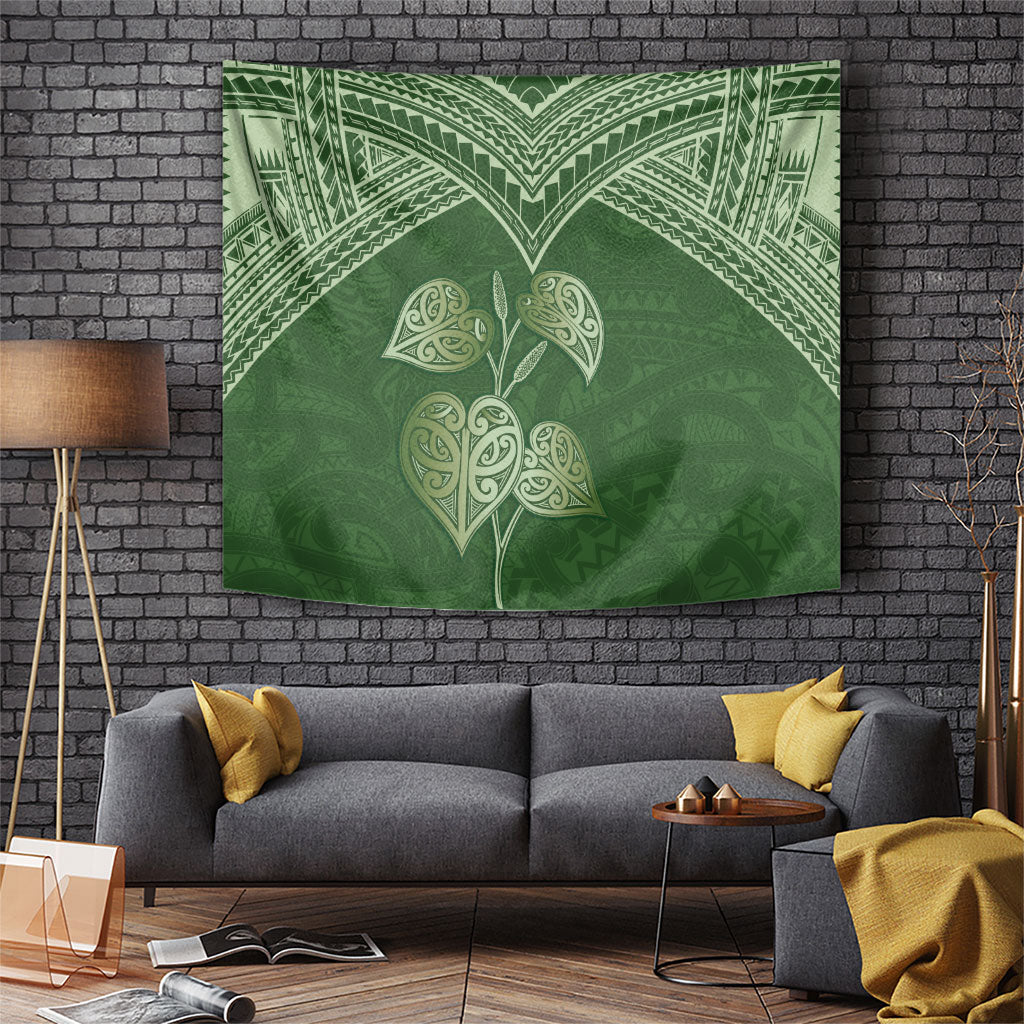 Green New Zealand Kawakawa Maori Ngaru Tapestry LT14 Green - Polynesian Pride