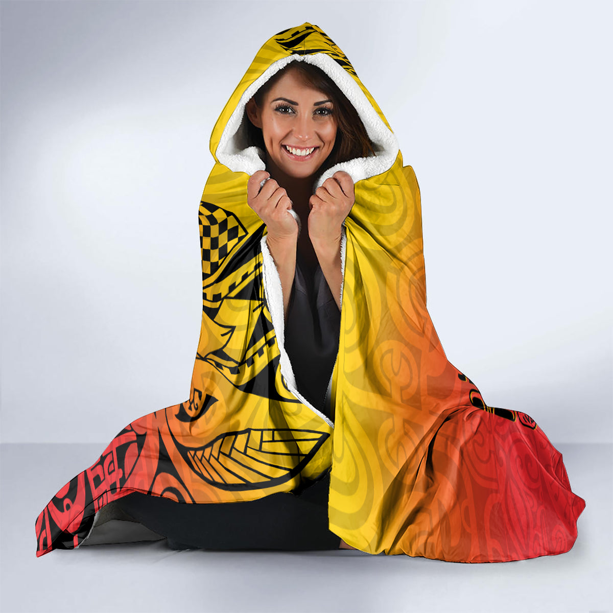 Ia Ora Na Marquesas Islands Hooded Blanket Mata Tiki Marquesan Tattoo LT14 - Polynesian Pride