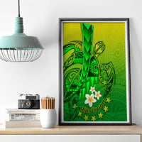 Kia Orana Cook Islands Canvas Wall Art Kuki Airani Tattoo Pattern With Sea Turtle LT14 - Polynesian Pride