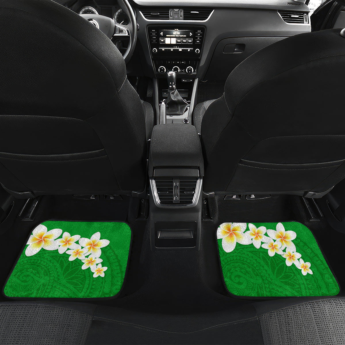 Kia Orana Cook Islands Car Mats Kuki Airani Tattoo Pattern With Sea Turtle LT14 - Polynesian Pride