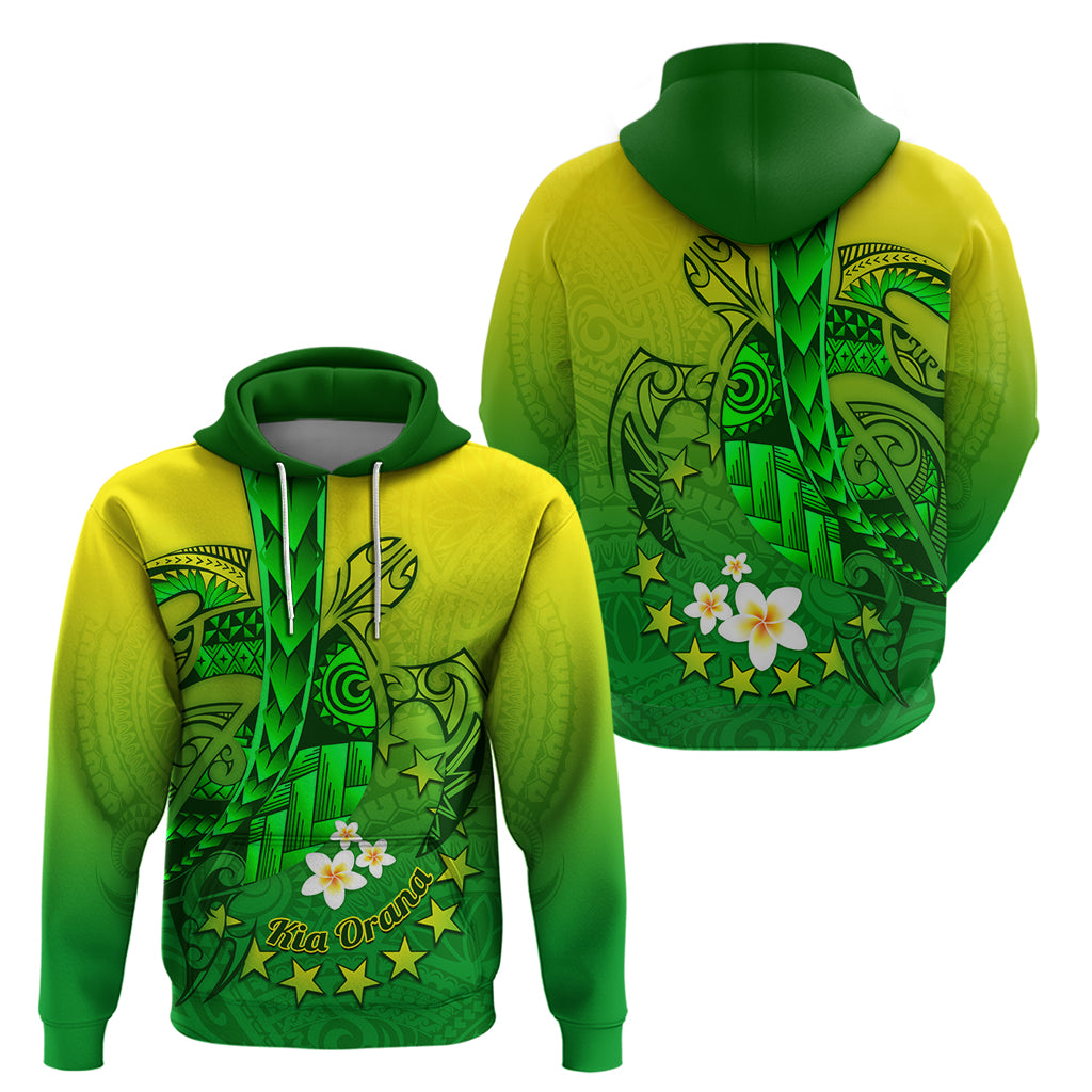 Kia Orana Cook Islands Hoodie Kuki Airani Tattoo Pattern With Sea Turtle LT14 - Polynesian Pride