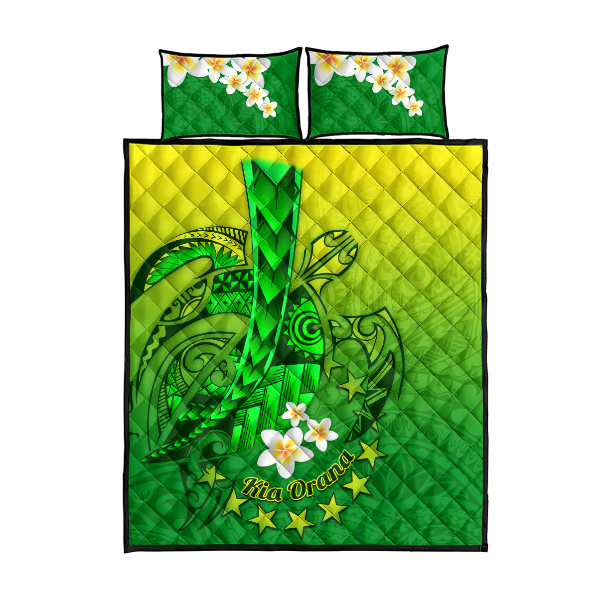 Kia Orana Cook Islands Quilt Bed Set Kuki Airani Tattoo Pattern With Sea Turtle LT14 - Polynesian Pride