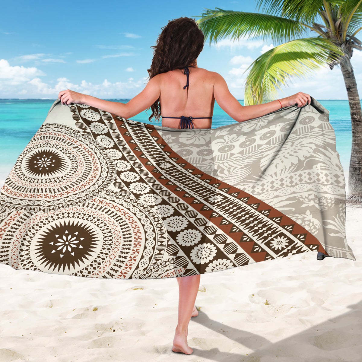 Bula Fiji Sarong Fijian Masi Tapa Cloth Vintage Vibes LT14 - Polynesian Pride